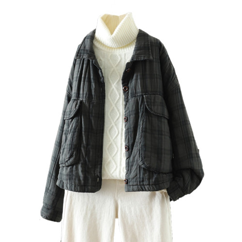 撿漏專櫃尾單夾棉加厚格紋麻料棉衣外套女冬遮肚顯瘦保暖棉服棉襖 撿漏專櫃尾單夾棉加厚格紋麻料棉衣外套女冬遮肚顯瘦保暖棉服棉襖