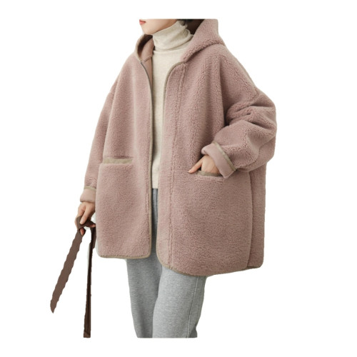 大碼女裝2025春裝新款羊羔毛絨外套秋冬加厚中長款顆粒絨女士上衣 大碼女裝2025春裝新款羊羔毛絨外套秋冬加厚中長款顆粒絨女士上衣