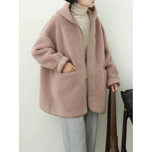 大碼女裝2025春裝新款羊羔毛絨外套秋冬加厚中長款顆粒絨女士上衣 大碼女裝2025春裝新款羊羔毛絨外套秋冬加厚中長款顆粒絨女士上衣