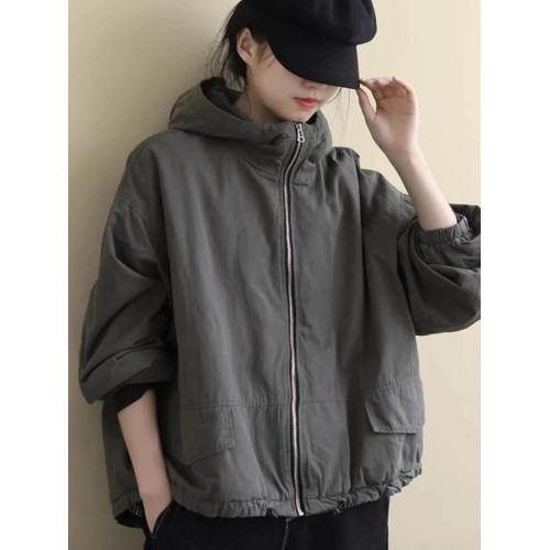 大碼女裝寬松文藝長袖連帽夾棉外套秋冬新款純色百搭休閒保暖棉衣 大碼女裝寬松文藝長袖連帽夾棉外套秋冬新款純色百搭休閒保暖棉衣