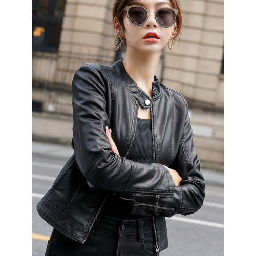 2025年新款皮衣外套女裝秋冬加棉機車休閒時尚短款海甯春秋皮夾克 2025年新款皮衣外套女裝秋冬加棉機車休閒時尚短款海甯春秋皮夾克