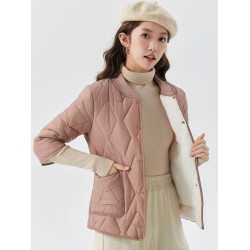 秋冬保暖加絨七分短袖棉衣中袖內膽女款中老年媽媽外套棉服上衣