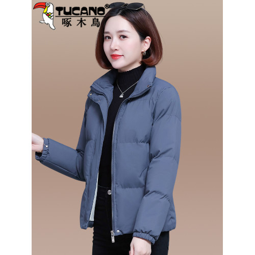 啄木鳥羽絨棉服女2025年新款冬季加絨加厚棉衣棉襖黑色女士短外套 啄木鳥羽絨棉服女2025年新款冬季加絨加厚棉衣棉襖黑色女士短外套