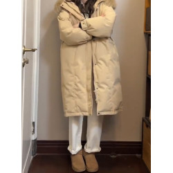 羽絨棉服女中長款2025新款過膝小個子設計感爆款棉衣冬季加厚外套