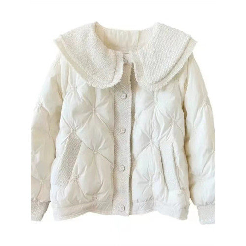 小香風羽絨棉服女純色棉襖新款冬季時尚短款小個子顯瘦娃娃領外套 小香風羽絨棉服女純色棉襖新款冬季時尚短款小個子顯瘦娃娃領外套