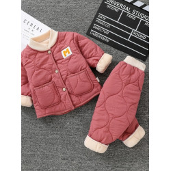 兒童套裝棉服男女寶寶幼兒園中小童家居戶外兩件套寬松外套設計感