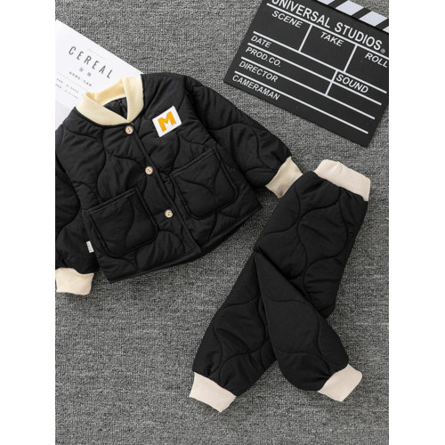 兒童套裝棉服男女寶寶幼兒園中小童家居戶外兩件套寬松外套設計感 兒童套裝棉服男女寶寶幼兒園中小童家居戶外兩件套寬松外套設計感