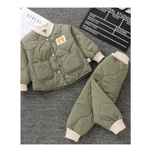 兒童套裝棉服男女寶寶幼兒園中小童家居戶外兩件套寬松外套設計感 兒童套裝棉服男女寶寶幼兒園中小童家居戶外兩件套寬松外套設計感