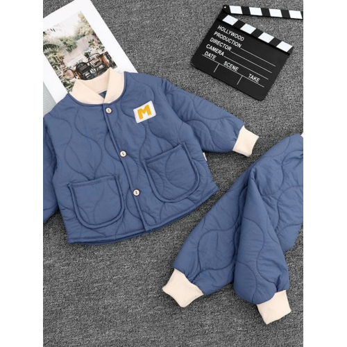 兒童套裝棉服男女寶寶幼兒園中小童家居戶外兩件套寬松外套設計感 兒童套裝棉服男女寶寶幼兒園中小童家居戶外兩件套寬松外套設計感