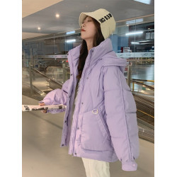 oversize麵包服短款羽絨棉衣棉服女2025年新款潮秋冬季外套厚棉襖