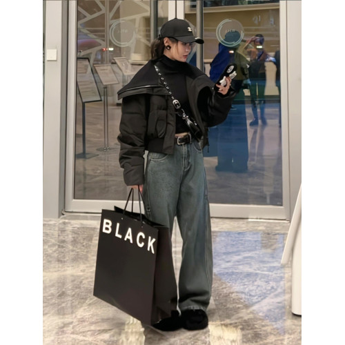 大翻領寬松休閒外套2025冬季新款ins韓版羽絨棉服短款上衣短外套 大翻領寬松休閒外套2025冬季新款ins韓版羽絨棉服短款上衣短外套