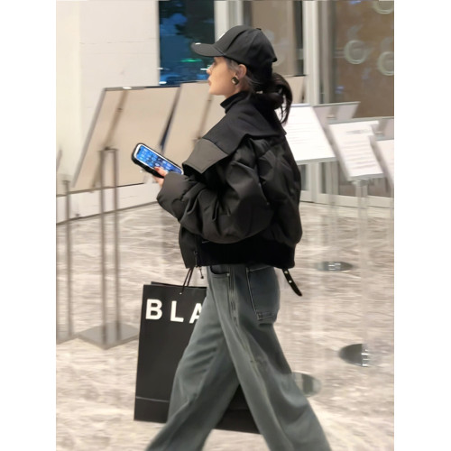 大翻領寬松休閒外套2025冬季新款ins韓版羽絨棉服短款上衣短外套 大翻領寬松休閒外套2025冬季新款ins韓版羽絨棉服短款上衣短外套