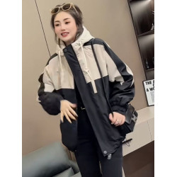 大碼胖mm歐貨夾棉外套棉服女冬季新款寬松連帽派克服沖鋒衣棒球服