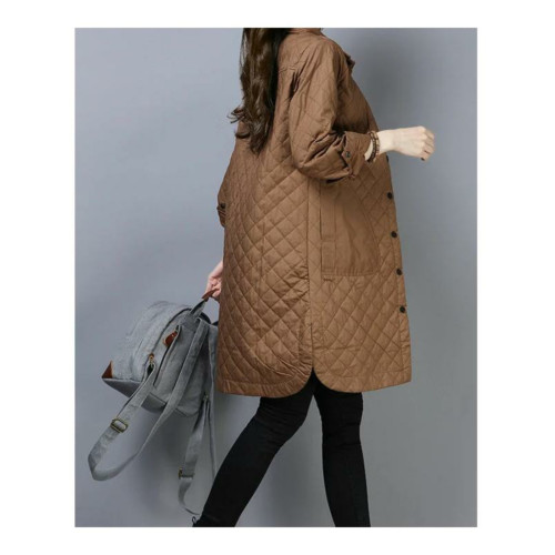 2024春秋季新款輕薄夾棉外套女百搭中長款春秋寬松棉服工裝薄棉衣 2024春秋季新款輕薄夾棉外套女百搭中長款春秋寬松棉服工裝薄棉衣