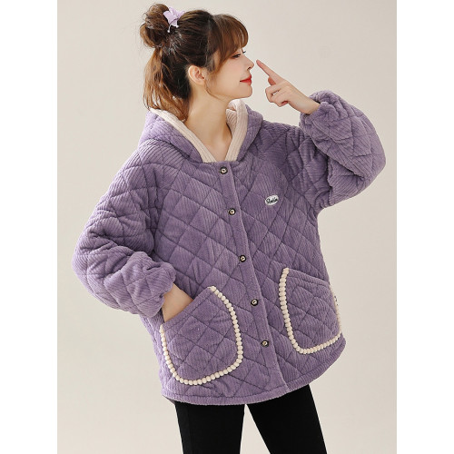 2023冬新款棉服上衣外套網紅燈芯絨加厚大碼連帽棉襖女裝寬鬆時尚