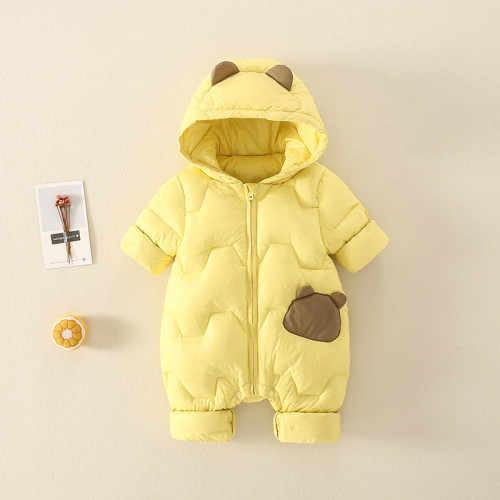 新生嬰兒衣服冬款外出羽絨服滿月百天寶寶洋氣連體衣帶帽保暖哈衣 新生嬰兒衣服冬款外出羽絨服滿月百天寶寶洋氣連體衣帶帽保暖哈衣