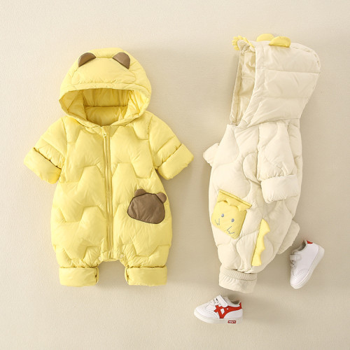 新生嬰兒衣服冬款外出羽絨服滿月百天寶寶洋氣連體衣帶帽保暖哈衣 新生嬰兒衣服冬款外出羽絨服滿月百天寶寶洋氣連體衣帶帽保暖哈衣