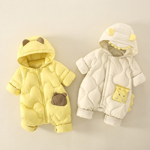 新生嬰兒衣服冬款外出羽絨服滿月百天寶寶洋氣連體衣帶帽保暖哈衣 新生嬰兒衣服冬款外出羽絨服滿月百天寶寶洋氣連體衣帶帽保暖哈衣