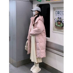 2025新款羽絨棉服女中長款連帽韓版棉衣寬松棉襖麵包服學生外套潮