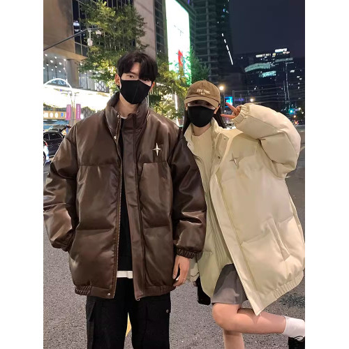 情侶裝pu皮衣羽絨棉服女2025新款冬季加厚外套冬裝棉襖大碼學生潮 情侶裝pu皮衣羽絨棉服女2025新款冬季加厚外套冬裝棉襖大碼學生潮