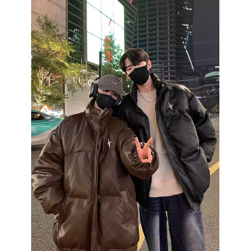 情侶裝pu皮衣羽絨棉服女2025新款冬季加厚外套冬裝棉襖大碼學生潮 情侶裝pu皮衣羽絨棉服女2025新款冬季加厚外套冬裝棉襖大碼學生潮