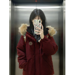 酒紅色派克羽絨服女2025冬季新款小個子高級設計感棉服本命年穿搭