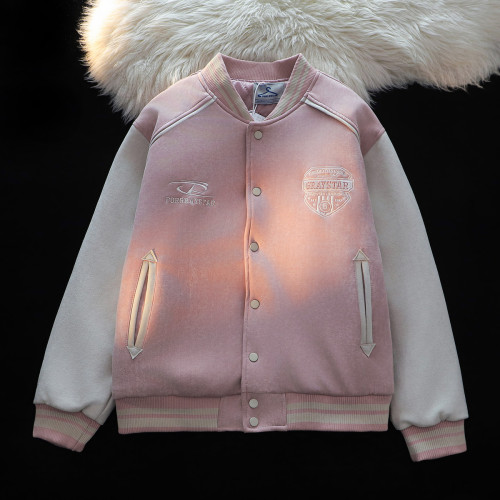 美式復古撞色工裝夾克棉服女冬季外套2024新款加厚夾棉情侶棒球服 美式復古撞色工裝夾克棉服女冬季外套2024新款加厚夾棉情侶棒球服