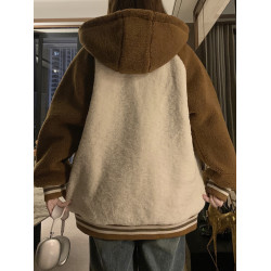 初中生加厚羊羔絨夾棉外套冬寬松時尚少女高中學生洋氣可愛棉衣服