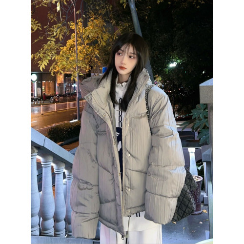 美式復古肌理感立領羽絨棉服女冬季設計感小衆加厚高級感棉衣外套 美式復古肌理感立領羽絨棉服女冬季設計感小衆加厚高級感棉衣外套