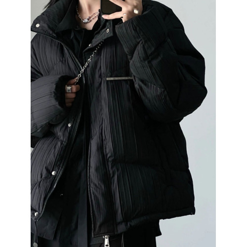 美式復古肌理感立領羽絨棉服女冬季設計感小衆加厚高級感棉衣外套 美式復古肌理感立領羽絨棉服女冬季設計感小衆加厚高級感棉衣外套