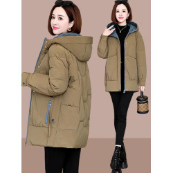 羽絨棉服女中年媽媽加厚中長款2025冬季新款女士大碼棉衣棉襖外套