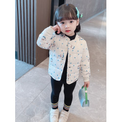 女小童冬季輕薄款羽絨棉服洋氣寶寶秋冬短款夾棉內膽外套新款棉衣