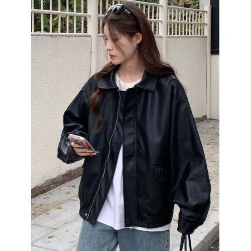 皮衣外套女2025新款秋冬季復古棕色寬松加絨加厚美拉德機車皮夾克 皮衣外套女2025新款秋冬季復古棕色寬松加絨加厚美拉德機車皮夾克