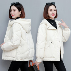 新款羽絨棉衣女反季大碼韓版寬松顯瘦百搭連帽短款外套麵包服棉服