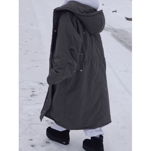 羊羔毛外套女中長款2025年冬季新款寬松加厚連帽棉服黑色收腰棉衣 羊羔毛外套女中長款2025年冬季新款寬松加厚連帽棉服黑色收腰棉衣