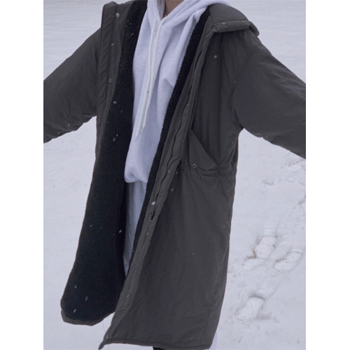 羊羔毛外套女中長款2025年冬季新款寬松加厚連帽棉服黑色收腰棉衣 羊羔毛外套女中長款2025年冬季新款寬松加厚連帽棉服黑色收腰棉衣