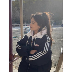 國潮牌韓系穿搭三條杠羽絨外套女款冬季oversize加厚棉衣棉服棉襖