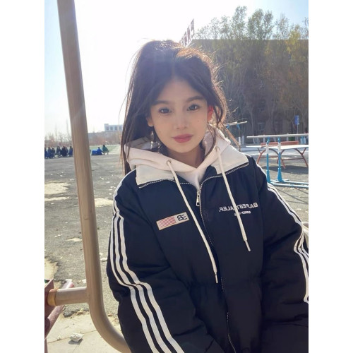 國潮牌韓系穿搭三條杠羽絨外套女款冬季oversize加厚棉衣棉服棉襖 國潮牌韓系穿搭三條杠羽絨外套女款冬季oversize加厚棉衣棉服棉襖