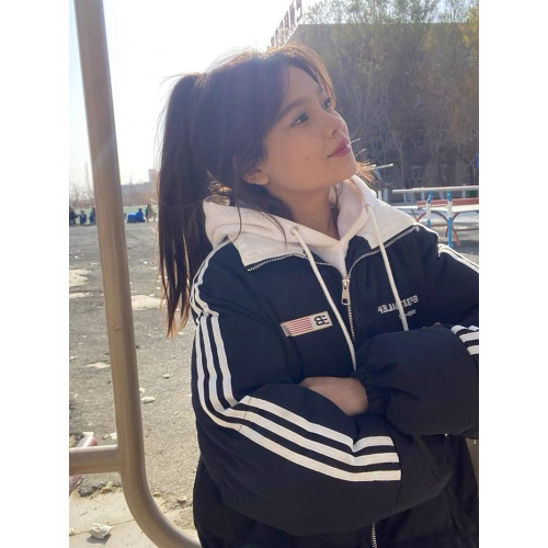 國潮牌韓系穿搭三條杠羽絨外套女款冬季oversize加厚棉衣棉服棉襖 國潮牌韓系穿搭三條杠羽絨外套女款冬季oversize加厚棉衣棉服棉襖