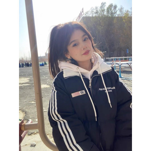 國潮牌韓系穿搭三條杠羽絨外套女款冬季oversize加厚棉衣棉服棉襖 國潮牌韓系穿搭三條杠羽絨外套女款冬季oversize加厚棉衣棉服棉襖