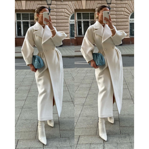 歐美時尚氣質燈籠袖大翻領毛呢外套秋冬 casual long sleeve coat 歐美時尚氣質燈籠袖大翻領毛呢外套秋冬 casual long sleeve coat