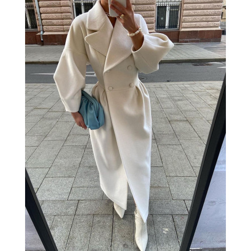 歐美時尚氣質燈籠袖大翻領毛呢外套秋冬 casual long sleeve coat 歐美時尚氣質燈籠袖大翻領毛呢外套秋冬 casual long sleeve coat