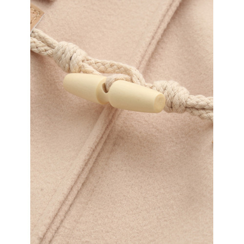 學院風雙排牛角釦中長款毛呢外套女2025春秋新款日系學生加厚大衣