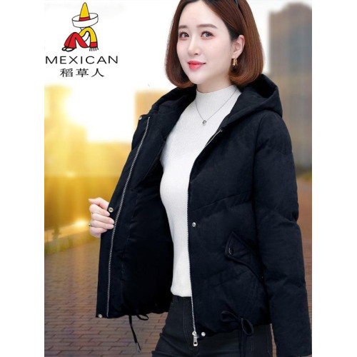 稻草人鹿皮絨羽絨棉服女外套冬季2025新款時尚短款輕薄連帽小棉襖 稻草人鹿皮絨羽絨棉服女外套冬季2025新款時尚短款輕薄連帽小棉襖