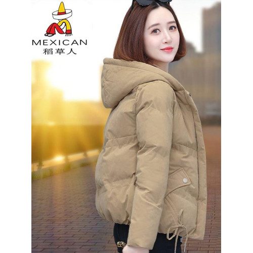 稻草人鹿皮絨羽絨棉服女外套冬季2025新款時尚短款輕薄連帽小棉襖 稻草人鹿皮絨羽絨棉服女外套冬季2025新款時尚短款輕薄連帽小棉襖