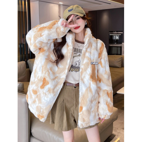 羊羔毛棉衣女秋冬季毛絨外套2025新款初高中學生加絨加厚毛毛棉服 羊羔毛棉衣女秋冬季毛絨外套2025新款初高中學生加絨加厚毛毛棉服