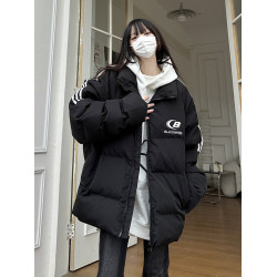 三條杠情侶羽絨棉服女2025新款冬季韓系寬松百搭加厚棉襖小個子潮