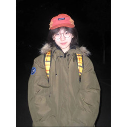 軍綠色毛領派克羽絨棉服女生冬季美式短款鹽系小個子學生棉襖外套