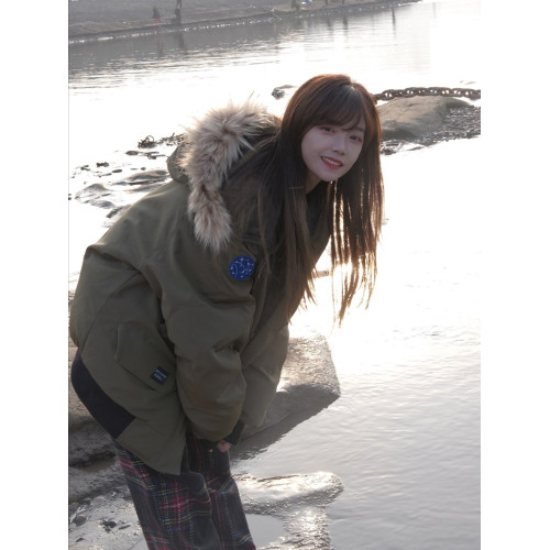 軍綠色毛領派克羽絨棉服女生冬季美式短款鹽系小個子學生棉襖外套 軍綠色毛領派克羽絨棉服女生冬季美式短款鹽系小個子學生棉襖外套