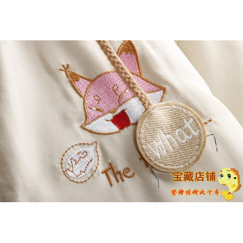 2450狐狸卡通棉服 連帽領春秋夾棉加厚寬松百搭棉衣小魚兒女 2450狐狸卡通棉服 連帽領春秋夾棉加厚寬松百搭棉衣小魚兒女